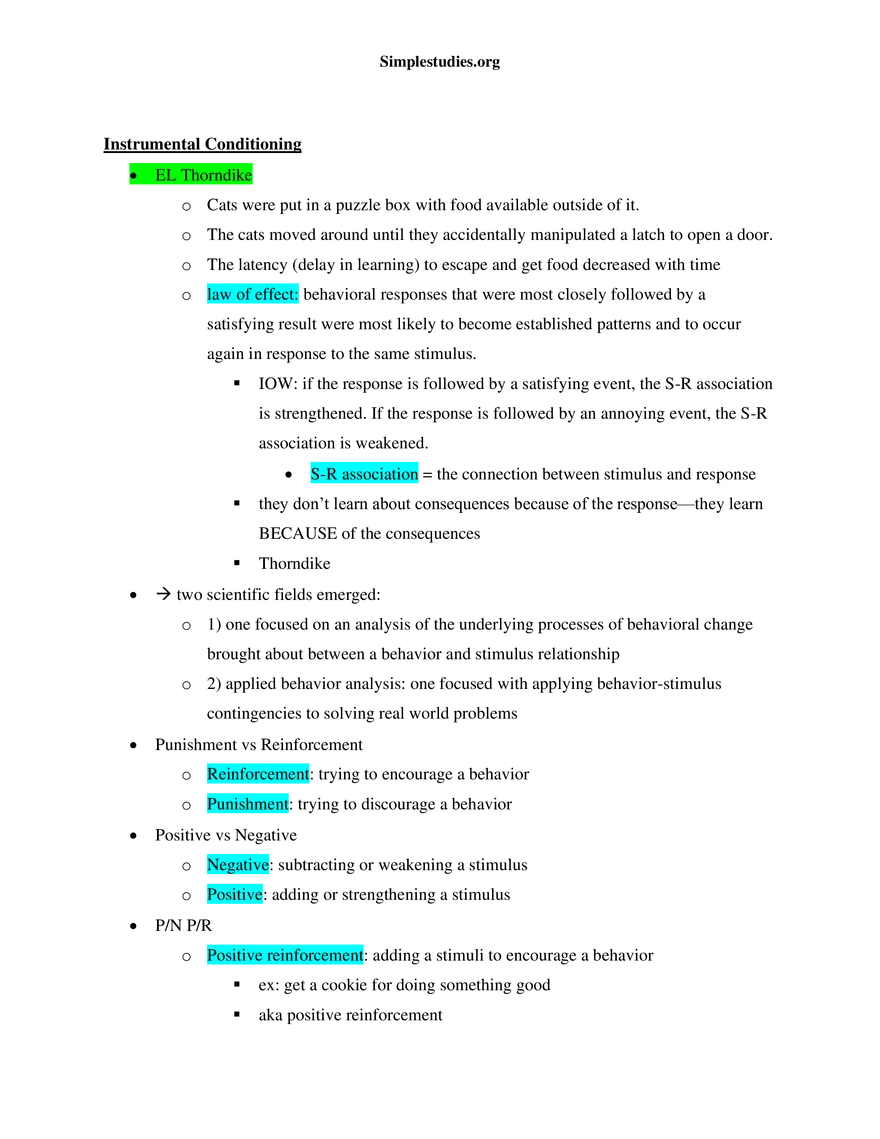 Learning and Conditioning Study Guide - Page 9