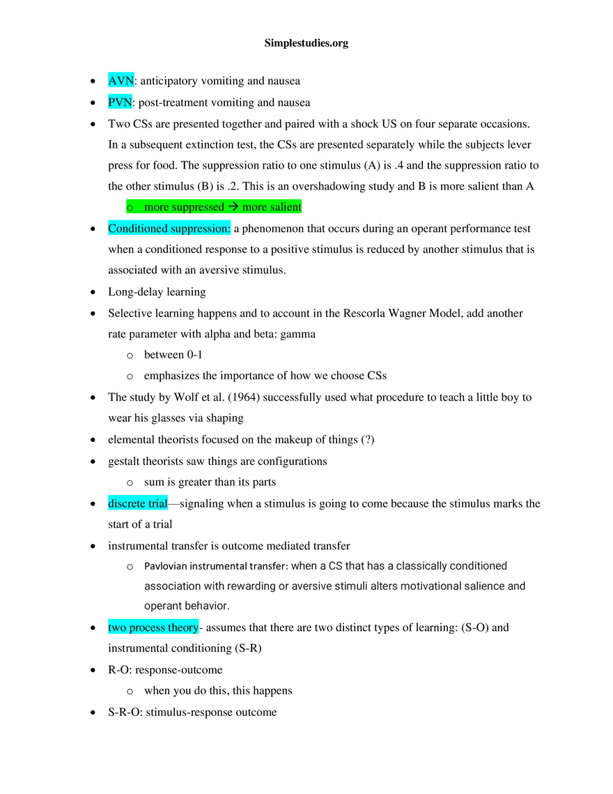 Learning and Conditioning Study Guide - Page 28