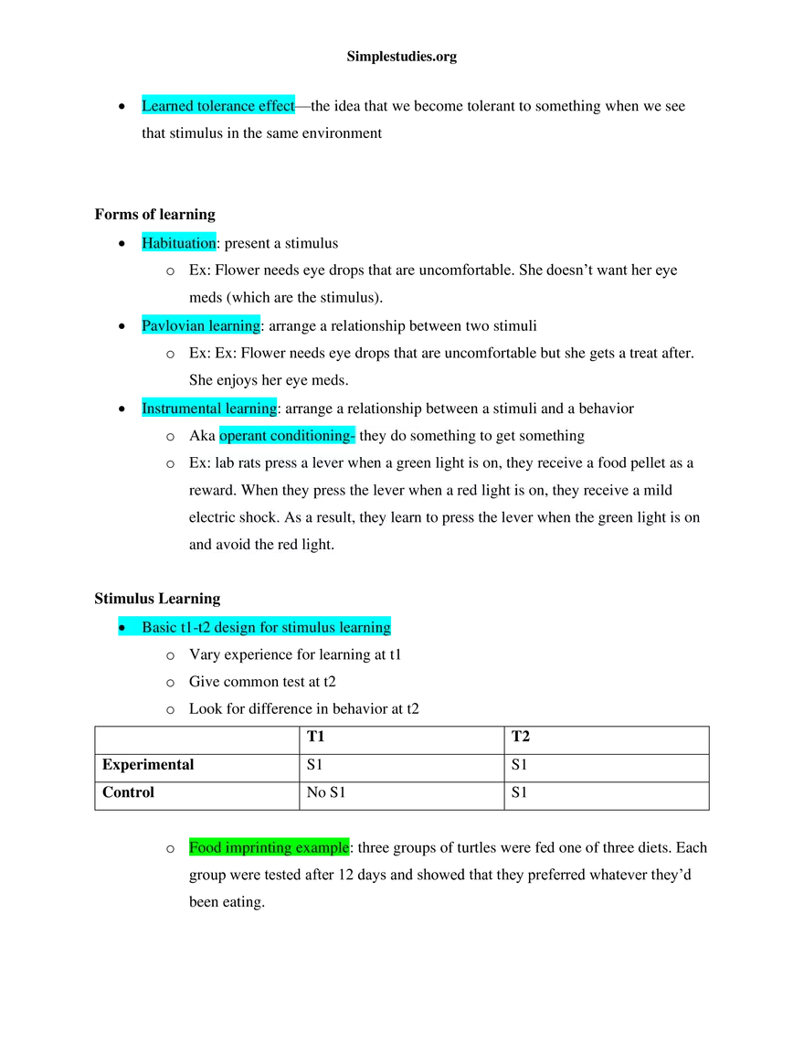 Learning and Conditioning Study Guide - Page 2