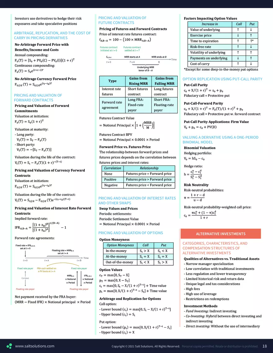 CFA 1 Formula Sheet – 2023 Syllabus - Page 10