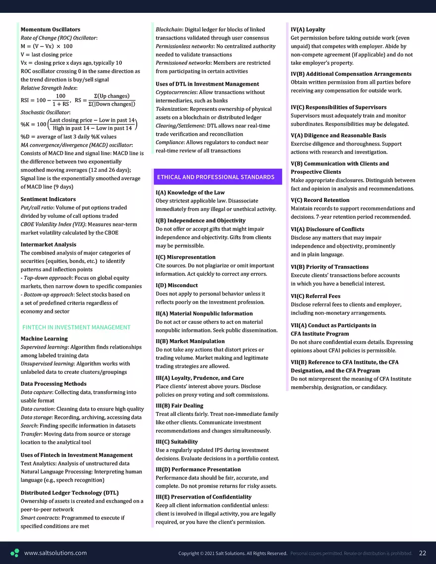 CFA 1 Formula Sheet – 2023 Syllabus - Page 15