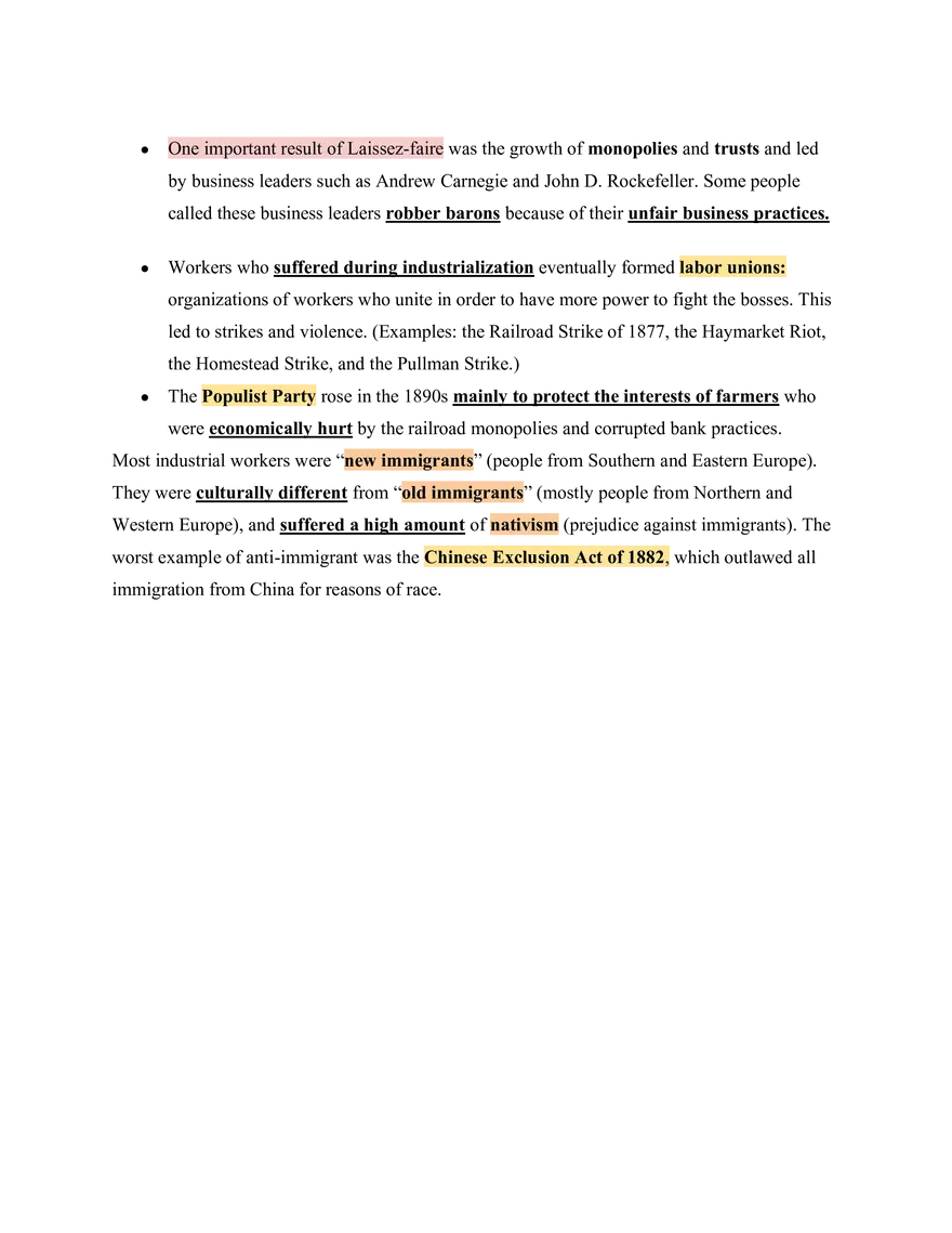 United States History Industrialization (Late 1800s-Early 1900s) - Page 2