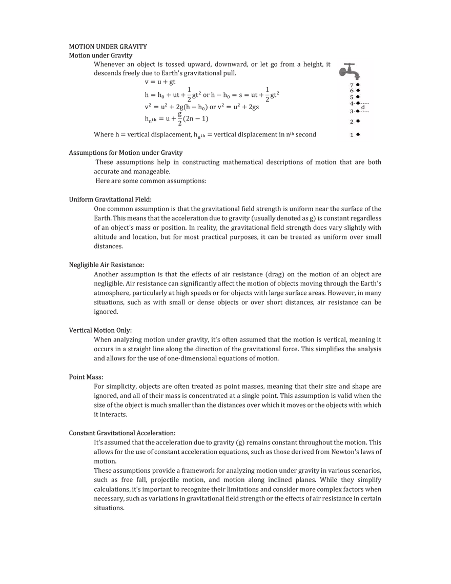 Motion under Gavity - Page 1