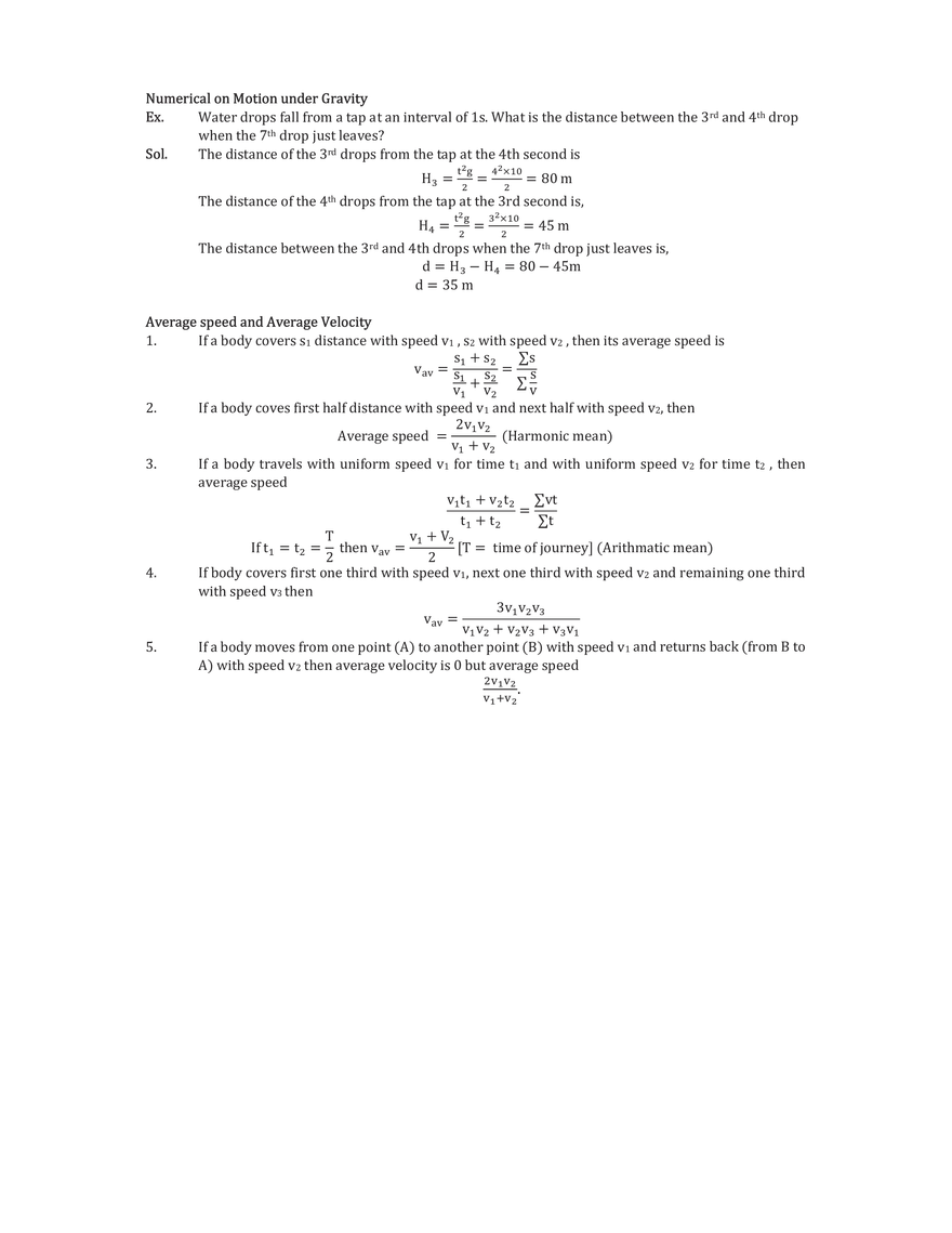 Motion under Gavity - Page 2