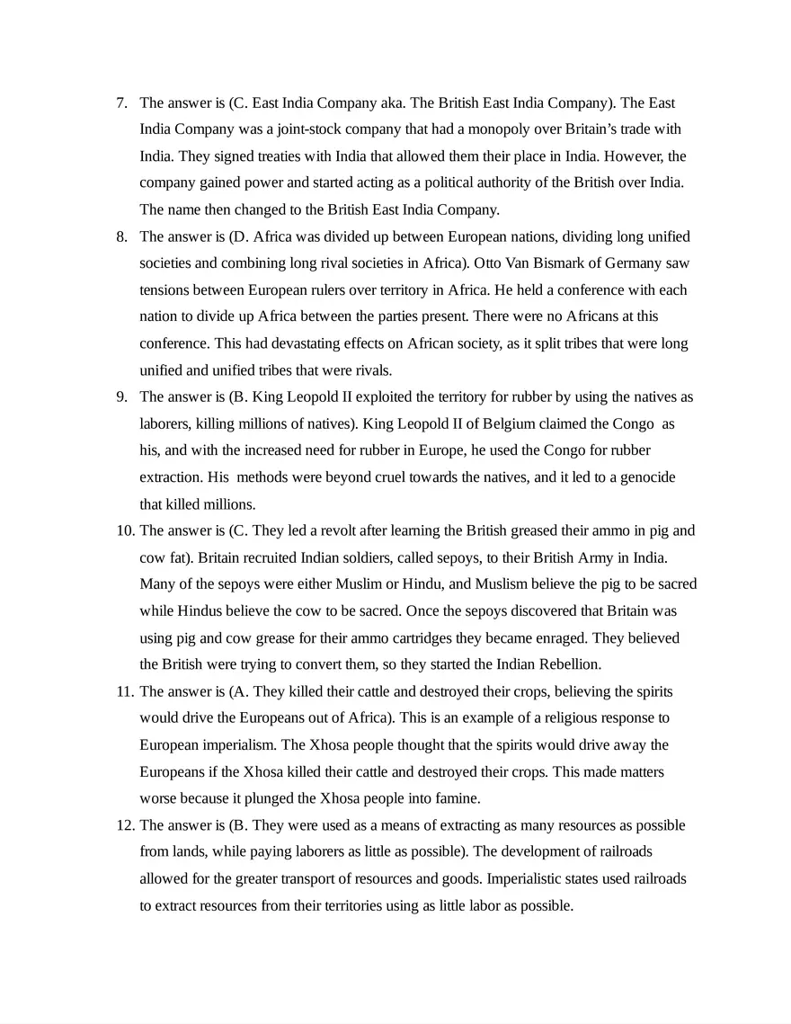 AP World History Unit 6 Quiz - Page 7