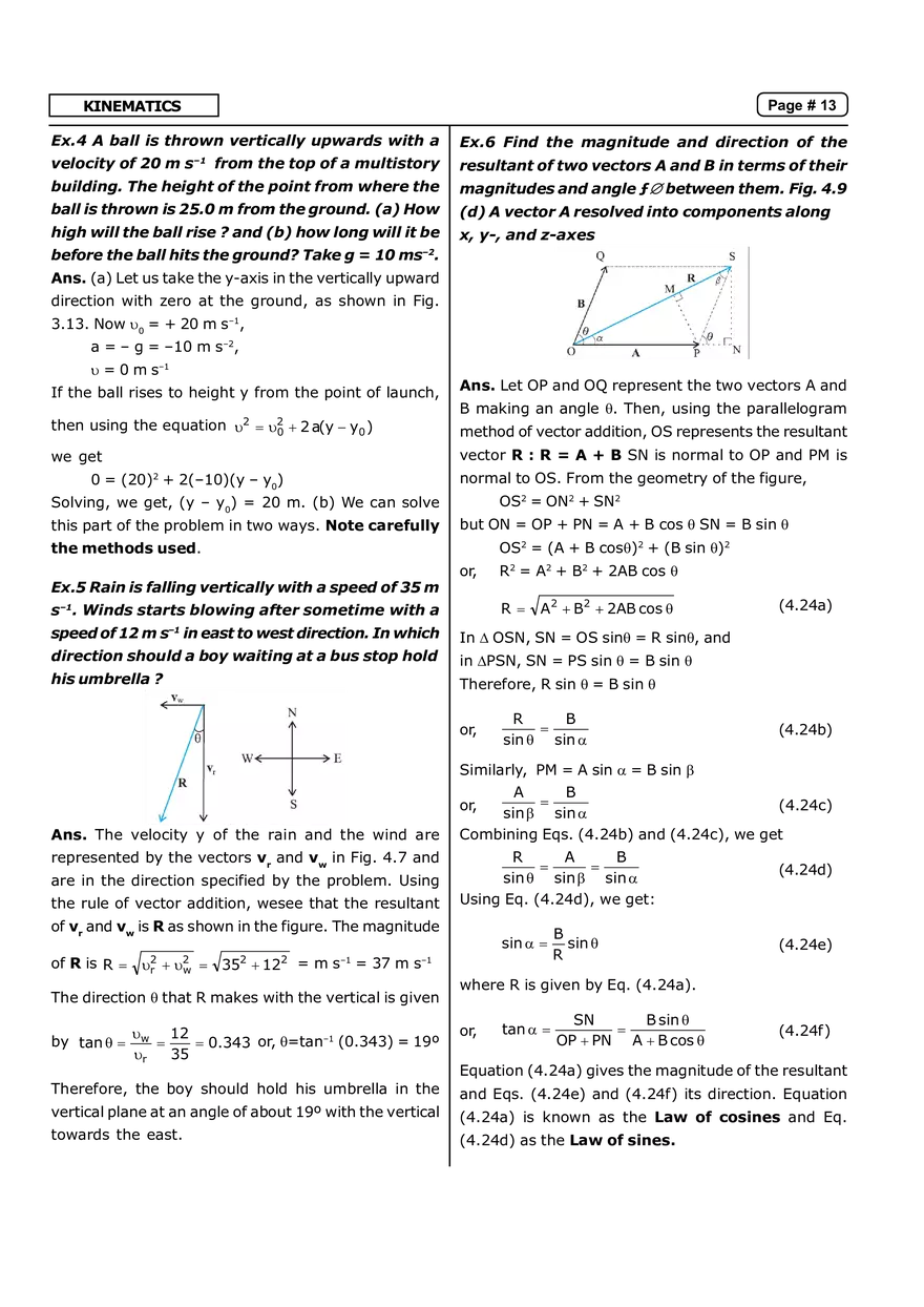 Kinematics Solved Example - Page 2