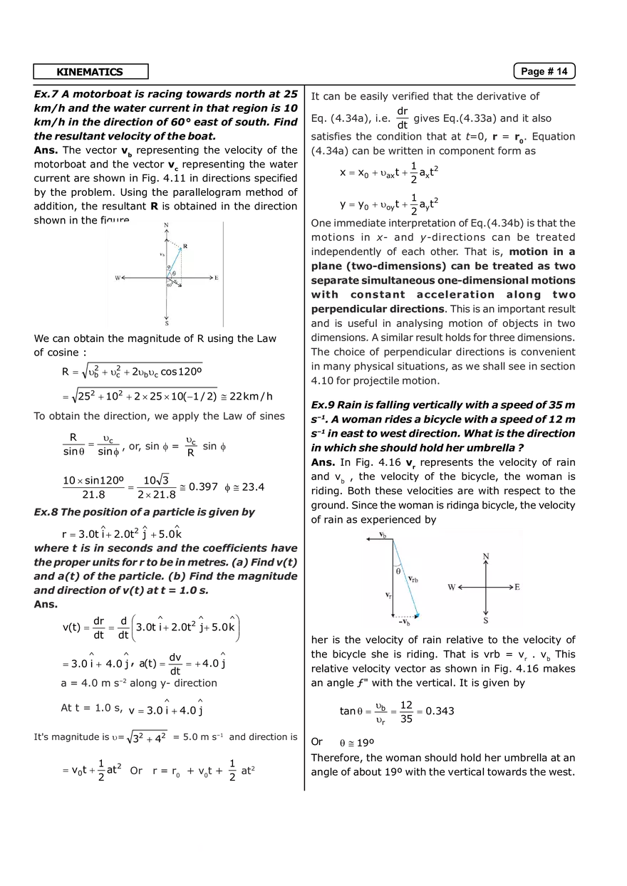 Kinematics Solved Example - Page 3