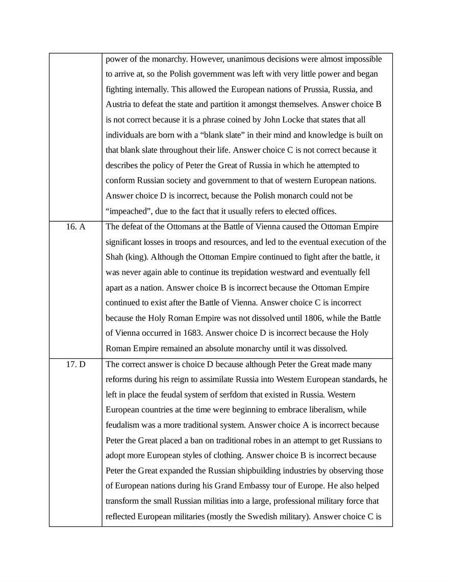 AP European History Unit 3 Quiz - Page 4
