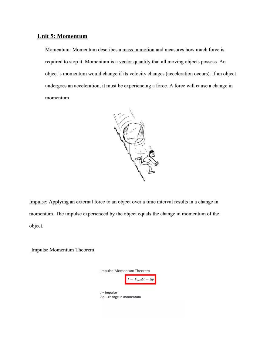 Physics Review Unit 5 Momentum - Page 1