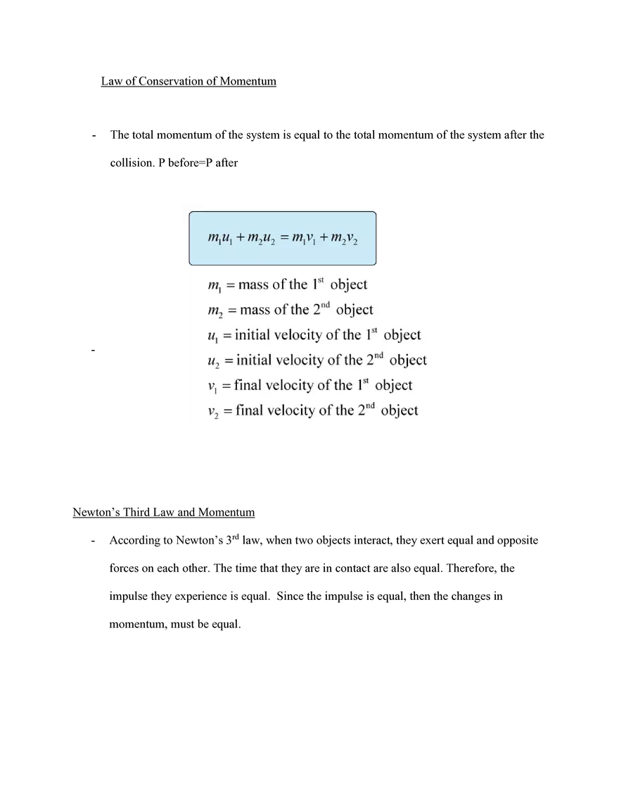 Physics Review Unit 5 Momentum - Page 2