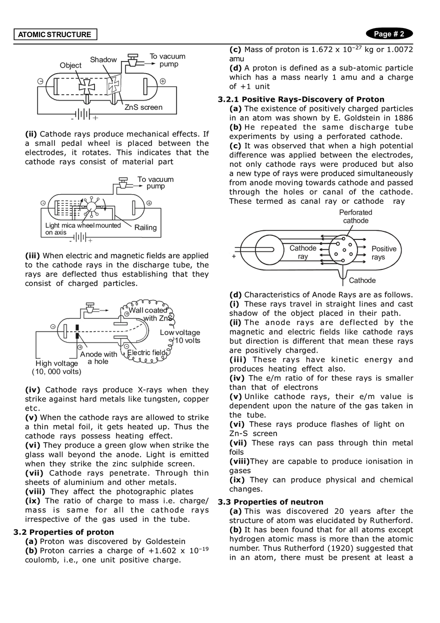 Atomic Structure Notes - Page 2