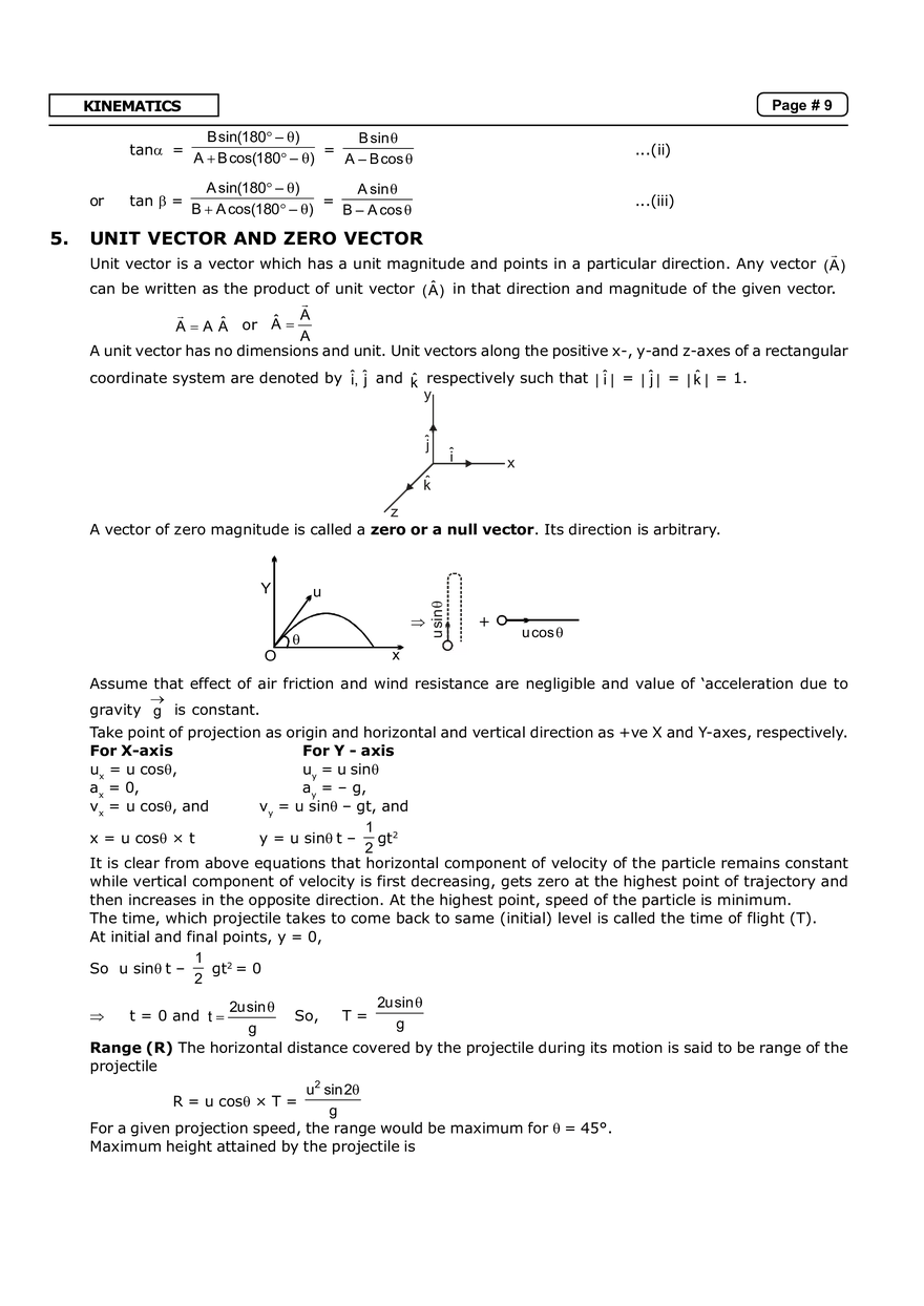 Kinematics Notes - Page 10