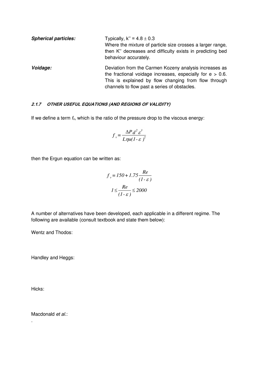 Module 2: Flow Of Fluids Through Packed And Fluidized Columns - Page 3
