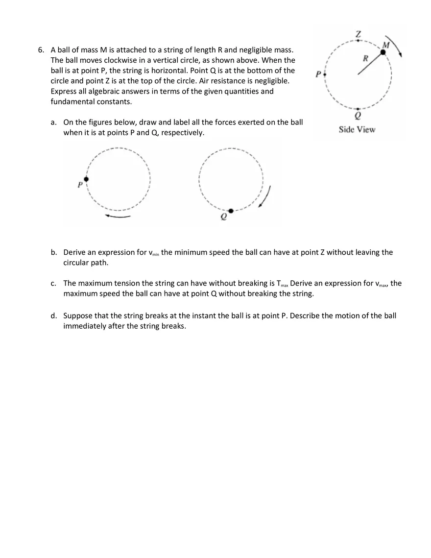 Circular Motion Skill Building Problems - Page 3