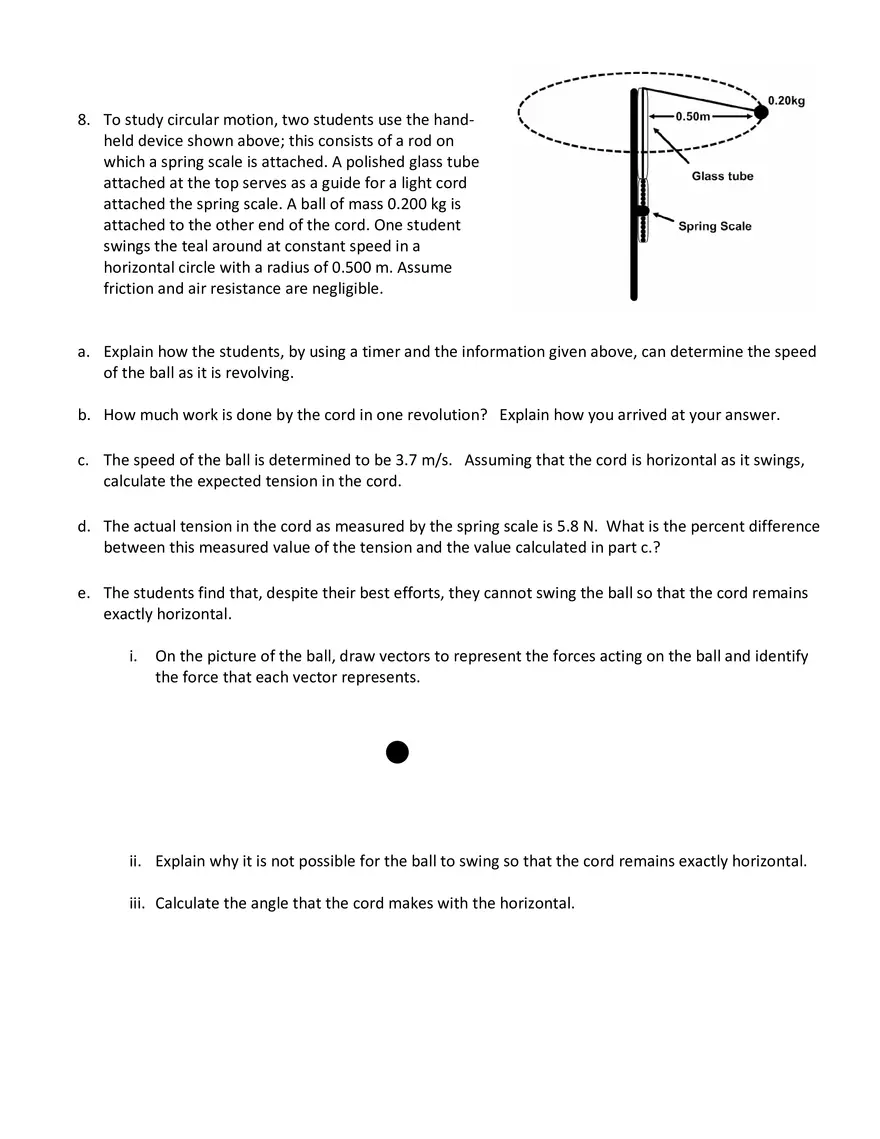 Circular Motion Skill Building Problems - Page 5