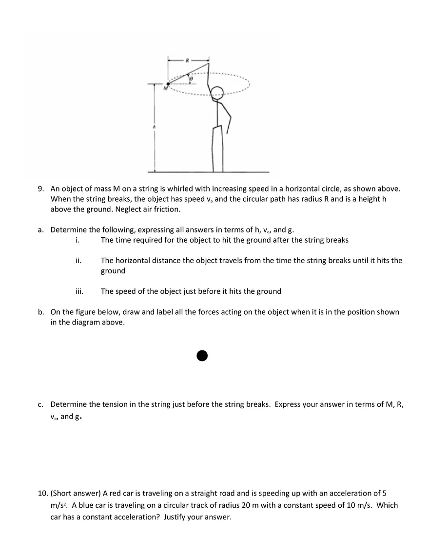 Circular Motion Skill Building Problems - Page 6