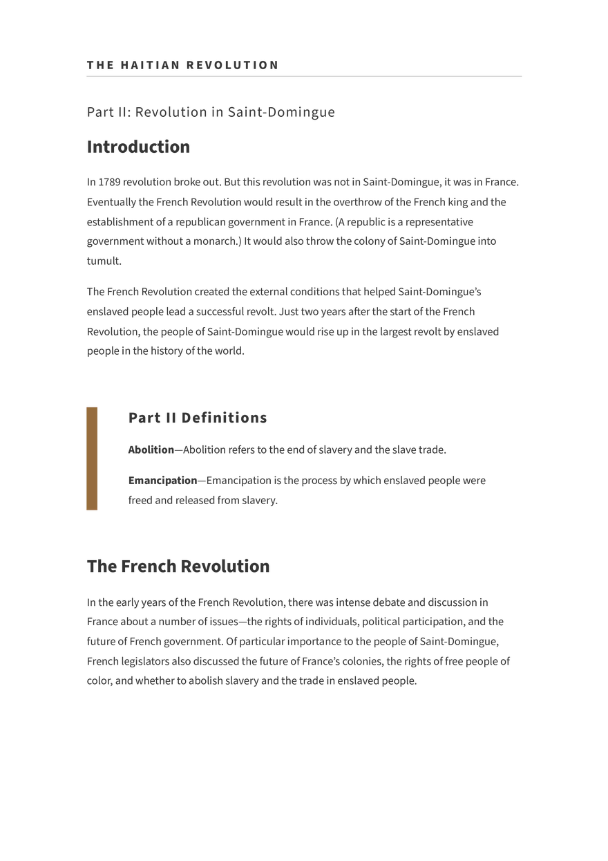 Choices Part II -The Haitian Revolution - Page 1