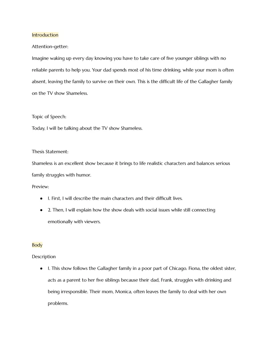 Critic Speech Outline - Page 1