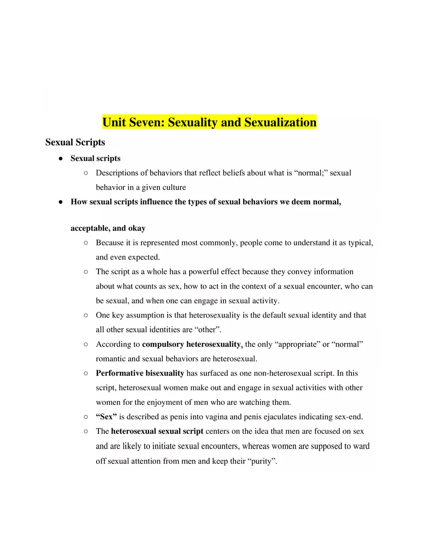 Women’s Psychology Unit 7 - Page 1