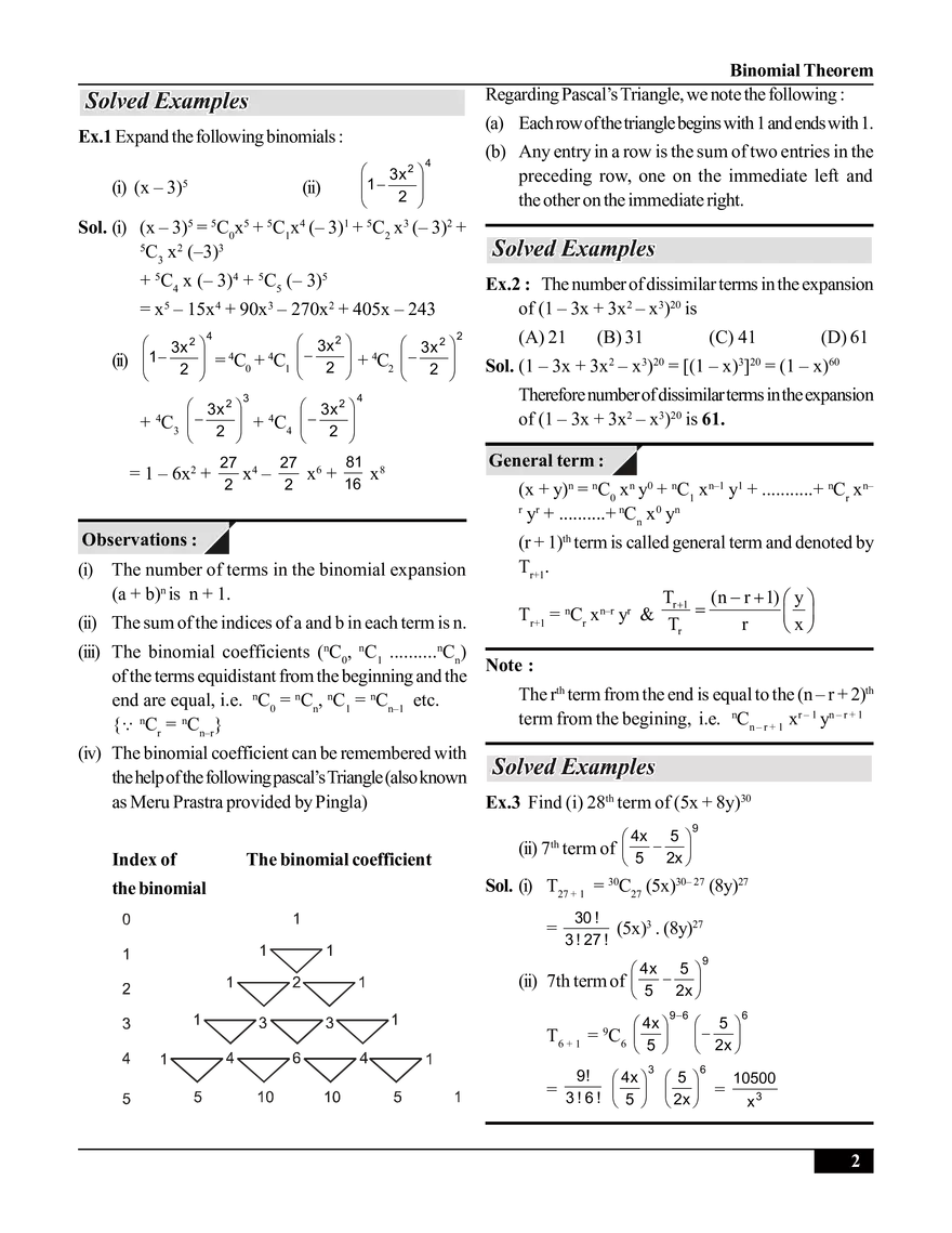 Binomial Theorem Notes - Page 2