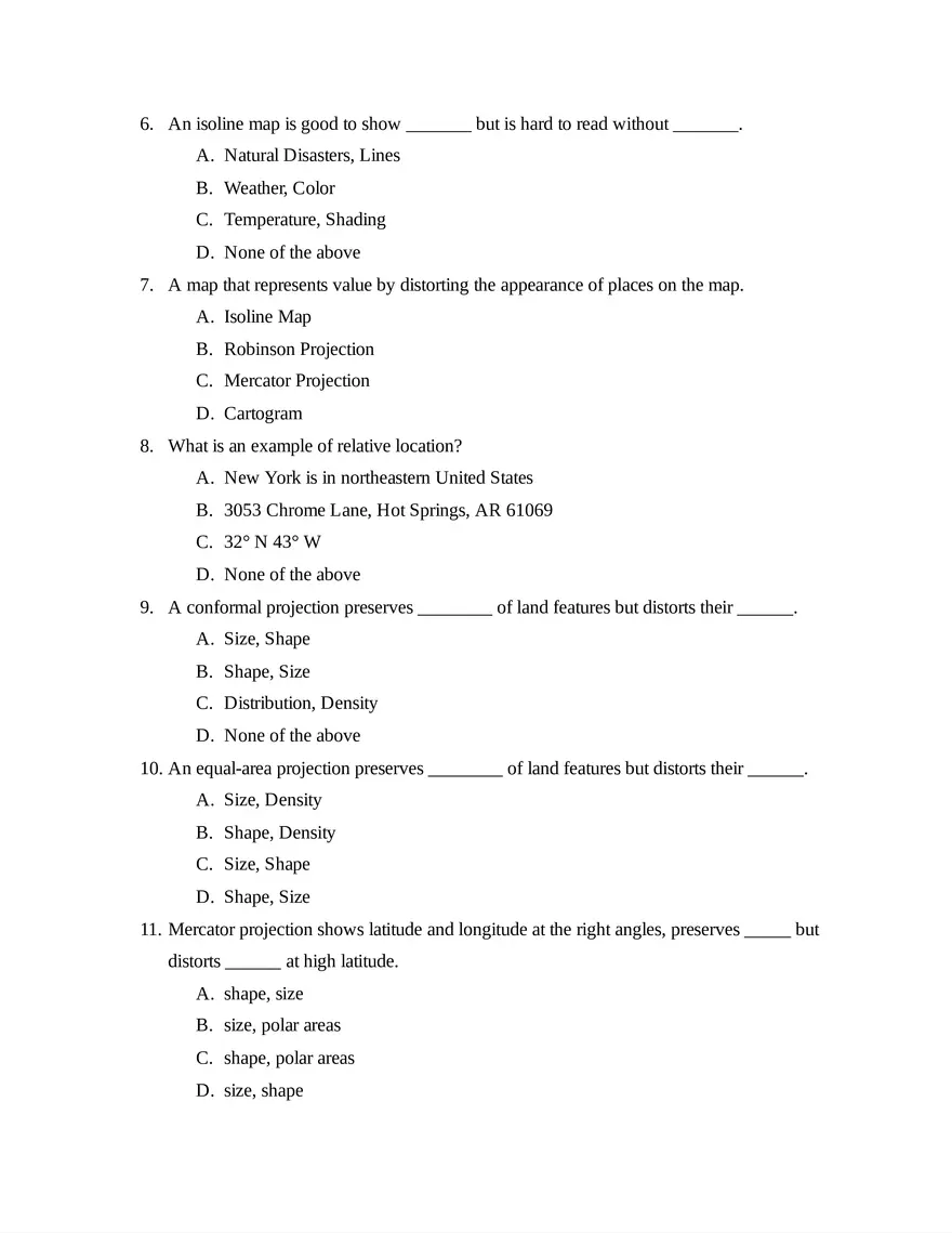AP Human Geography Unit 1 Quiz - Page 2
