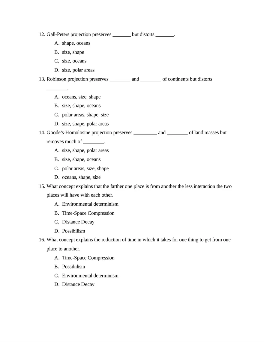 AP Human Geography Unit 1 Quiz - Page 3