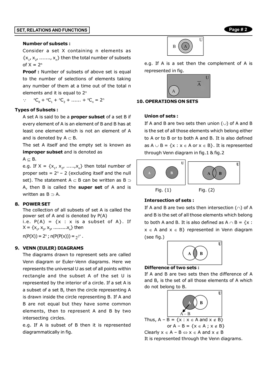 Set, Relations and Functions Notes - Page 2