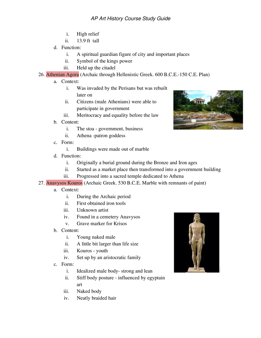 AP Art History Unit 2 Ancient Mediterranean - Page 25