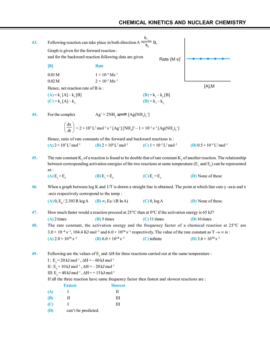 Chemical Kinetics and Nuclear Chemistry Exercise # 1 - Page 10