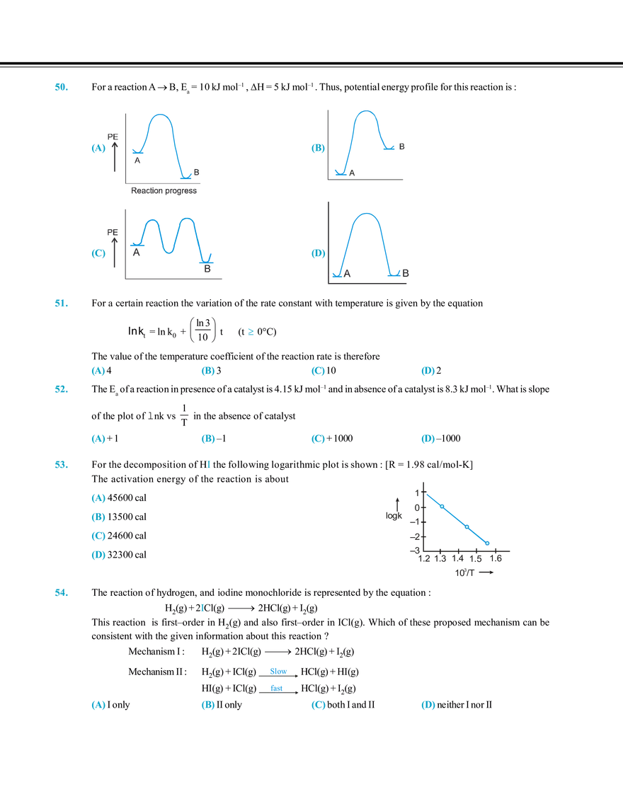 Chemical Kinetics and Nuclear Chemistry Exercise # 1 - Page 11
