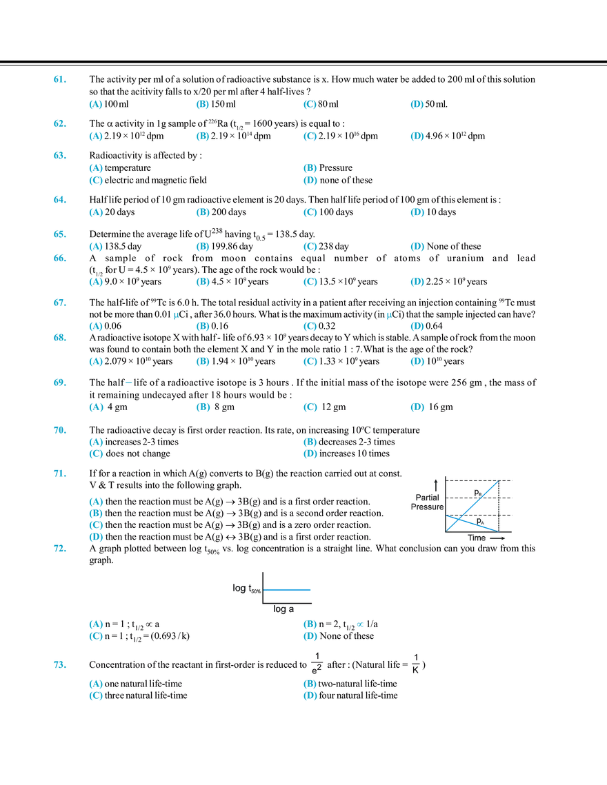 Chemical Kinetics and Nuclear Chemistry Exercise # 1 - Page 13