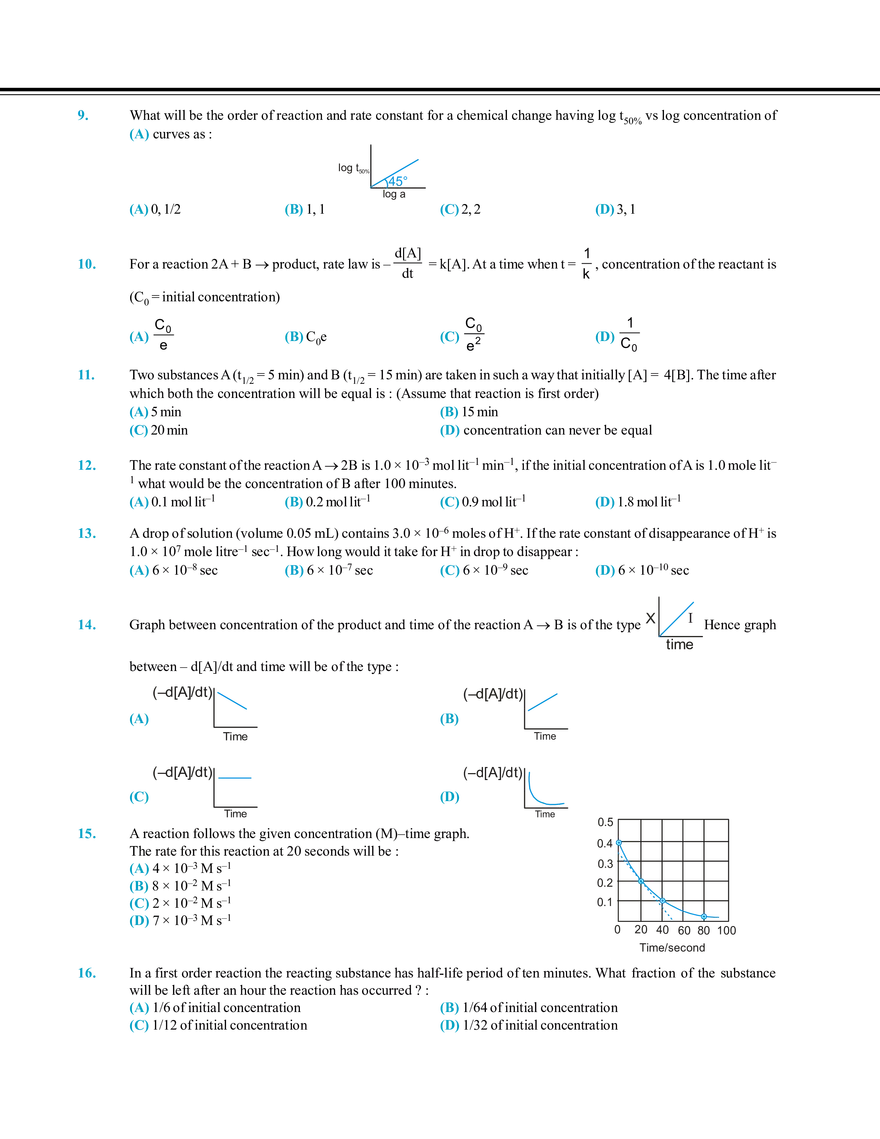 Chemical Kinetics and Nuclear Chemistry Exercise # 1 - Page 2