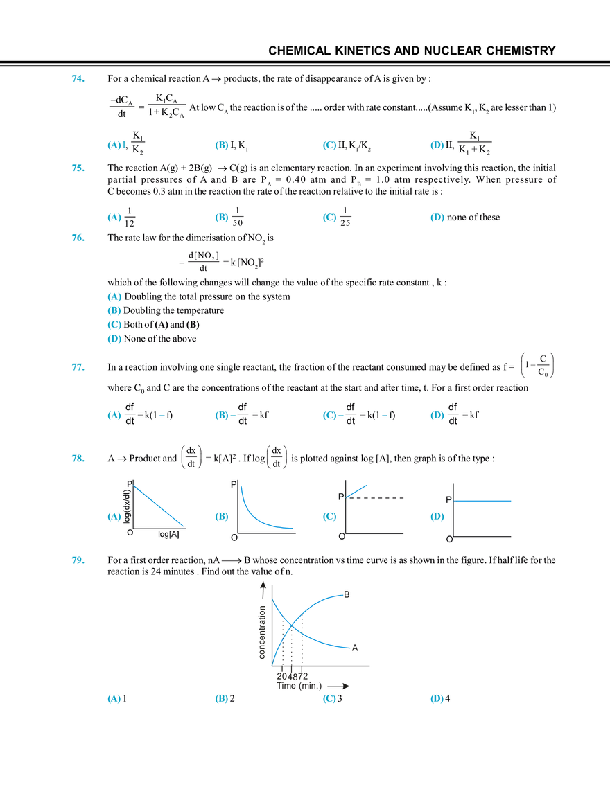 Chemical Kinetics and Nuclear Chemistry Exercise # 1 - Page 3