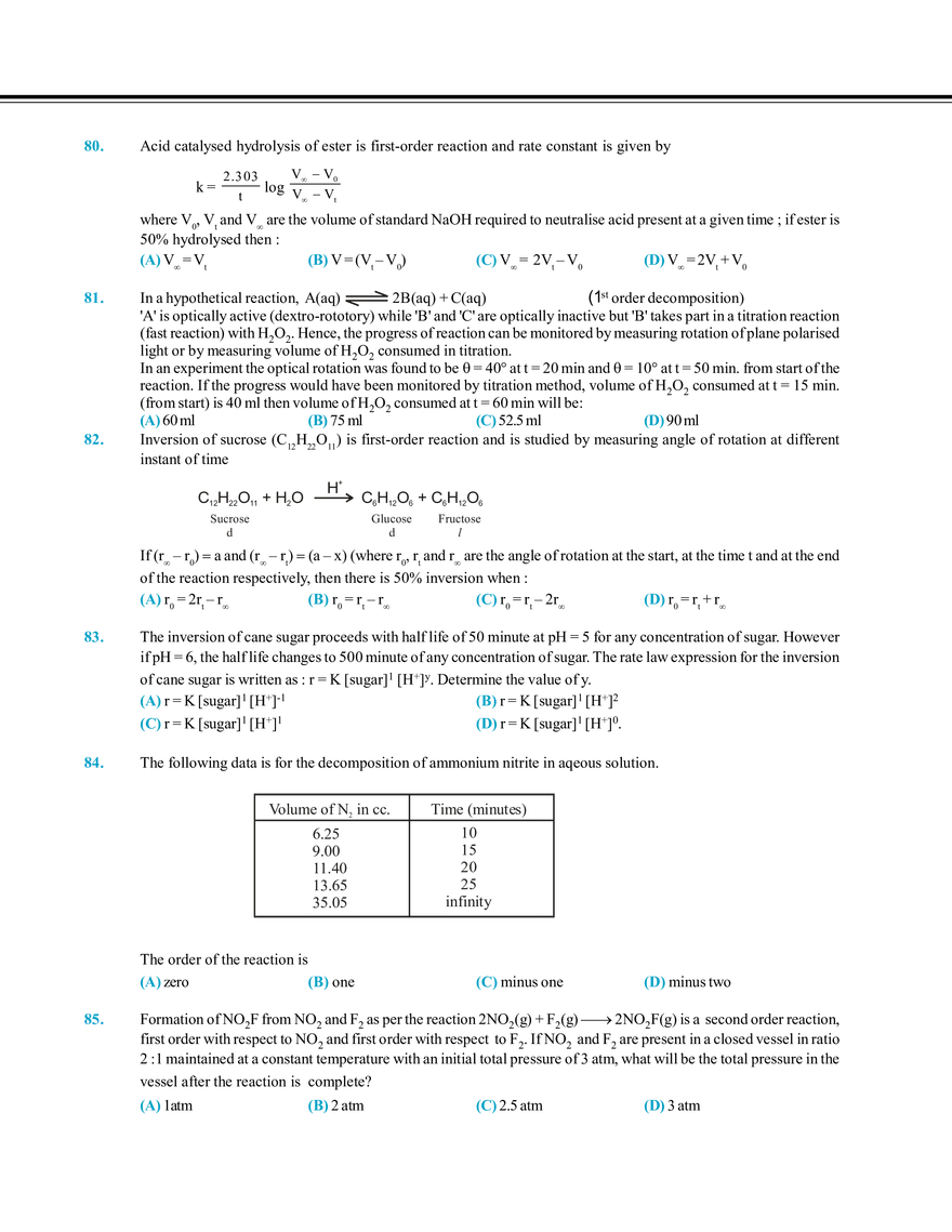 Chemical Kinetics and Nuclear Chemistry Exercise # 1 - Page 4