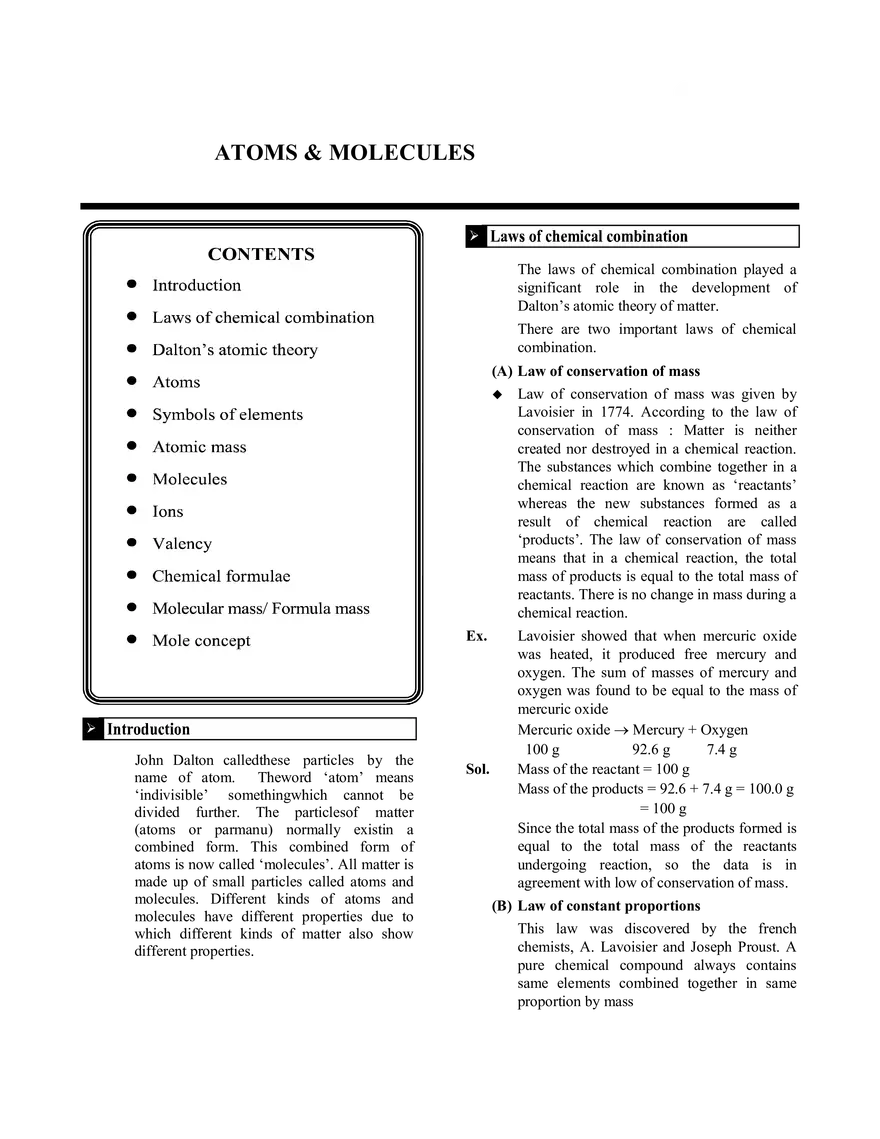 Atoms & Molecules   - Page 1
