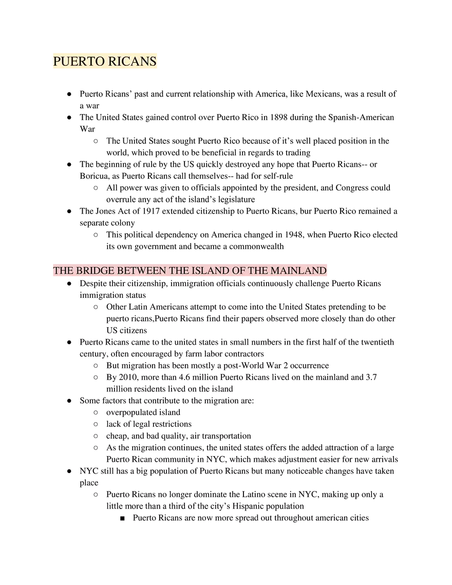 Ethnic Studies Mexican Americans, Puerto Ricans, and Cuban Americans - Page 10