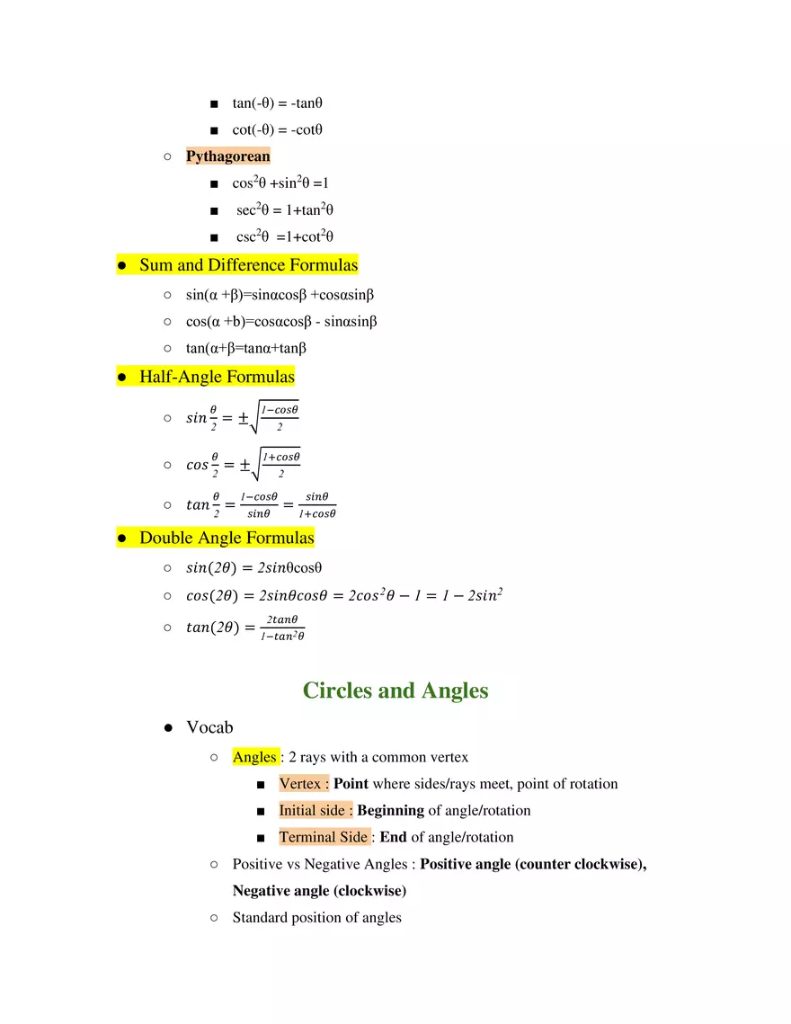 Unit 4 Trigonometric Formulas - Page 2