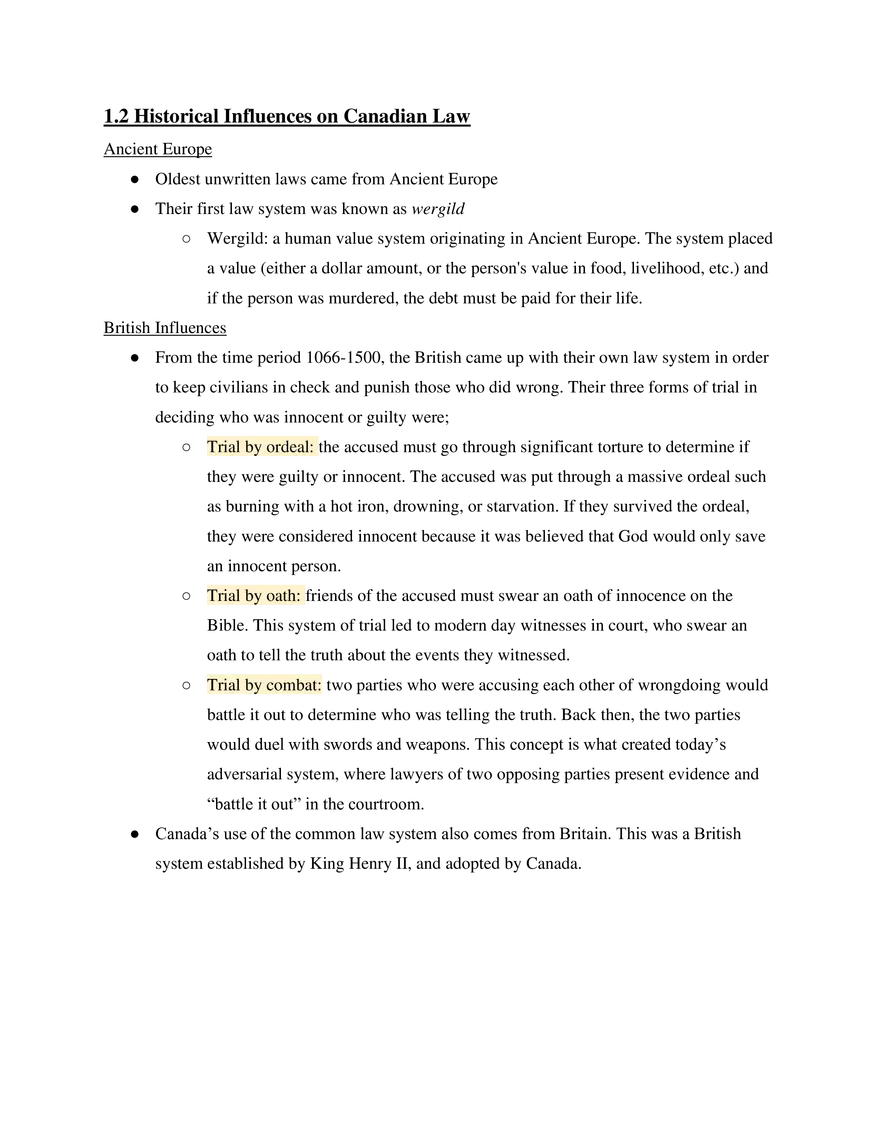 Canadian Law I Unit 1 Legal Principles - Page 2