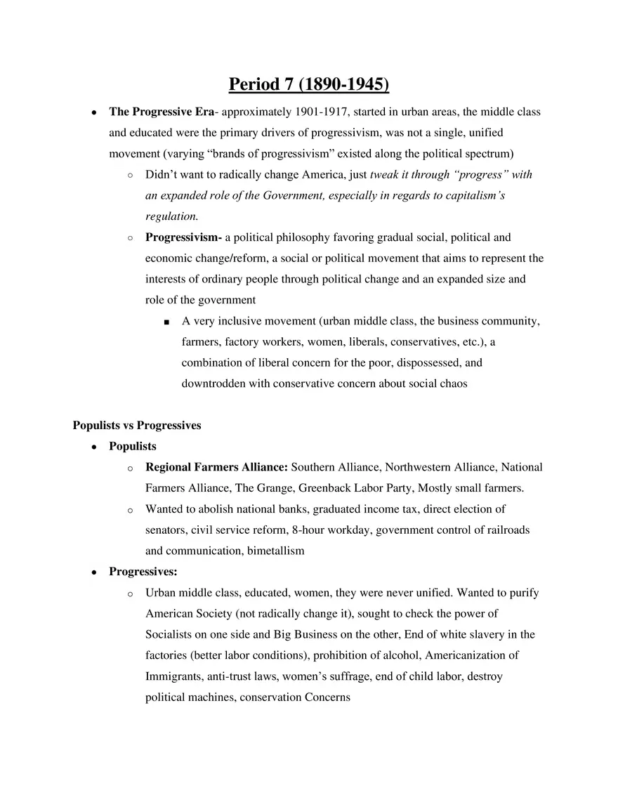 AP US History Period 7 - Page 1