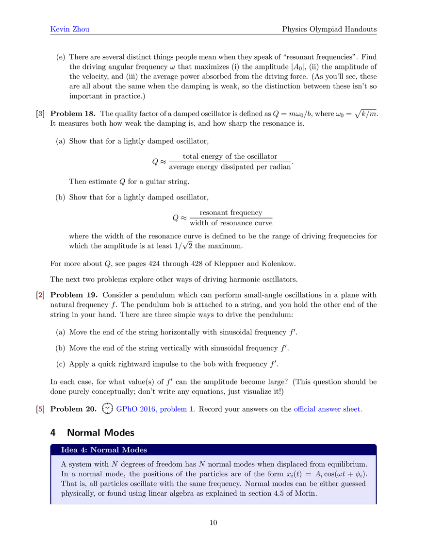 Mechanics IV: Oscillations - Page 18