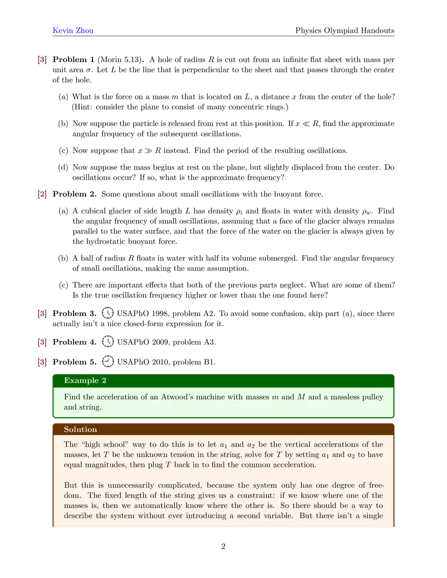 Mechanics IV: Oscillations - Page 2