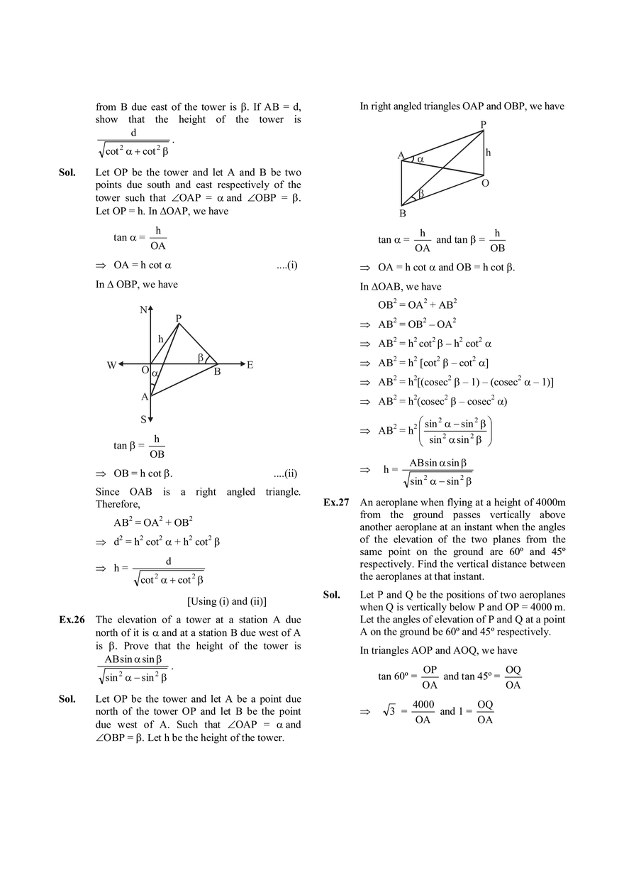 Application of Trigonometry - Page 3