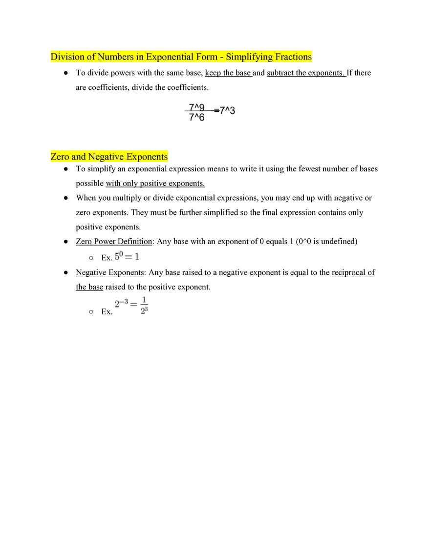 Pre Algebra Exponents - Page 2