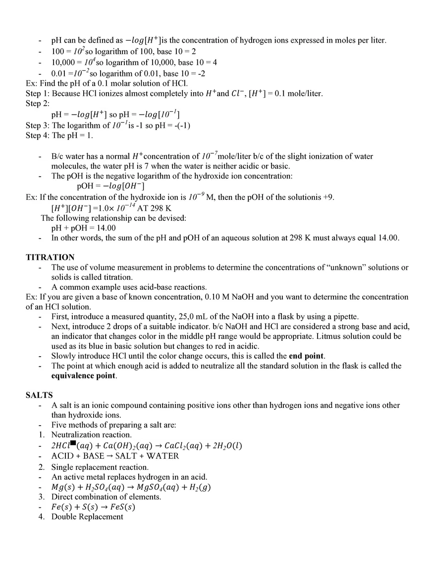 Chapter 11 Acids, Bases, and Salts - Page 2