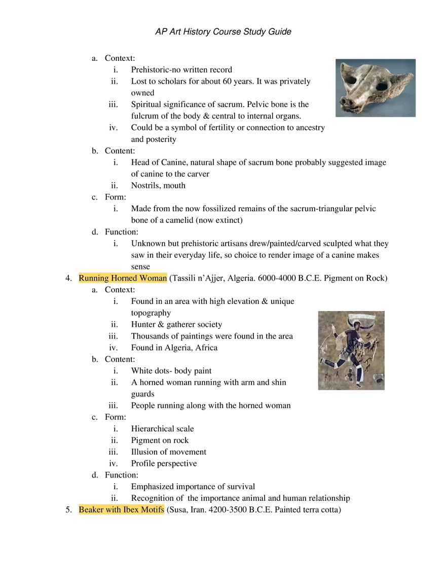 AP Art History Unit 1 Prehistoric Arts - Page 2