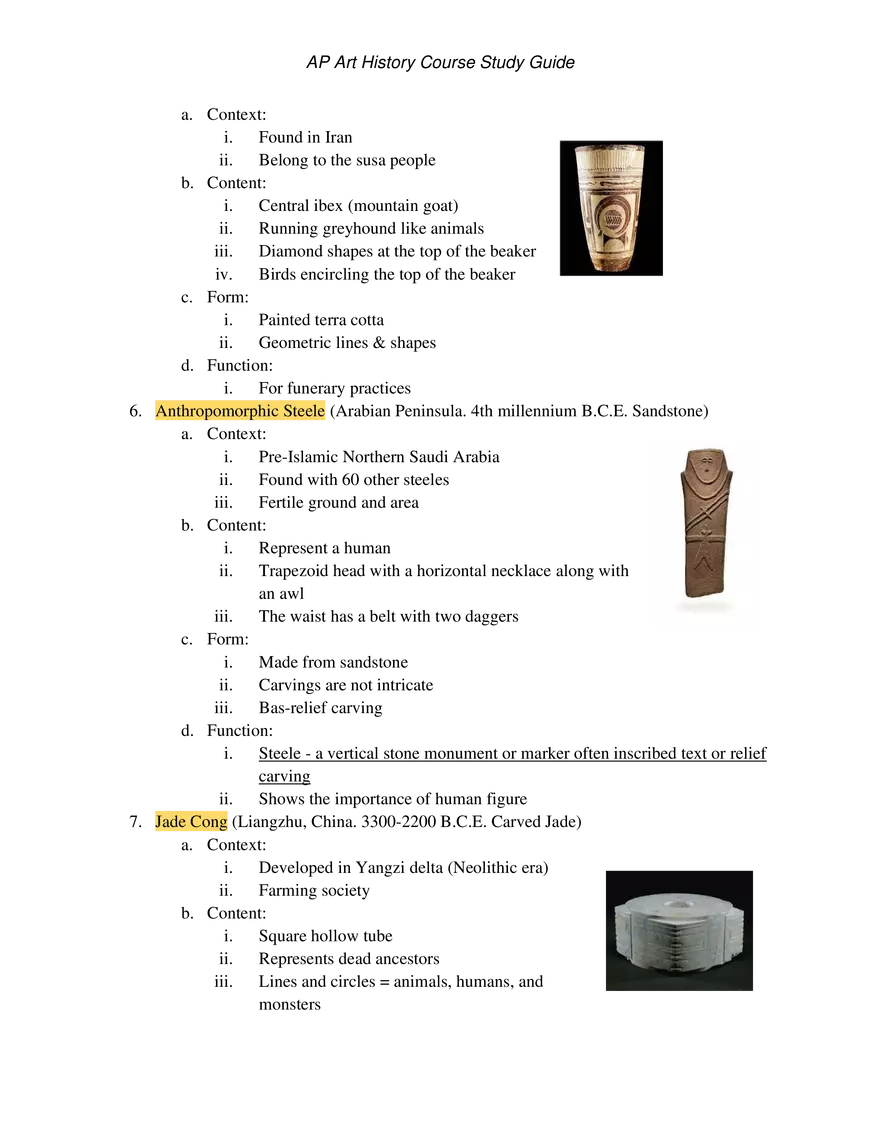 AP Art History Unit 1 Prehistoric Arts - Page 3