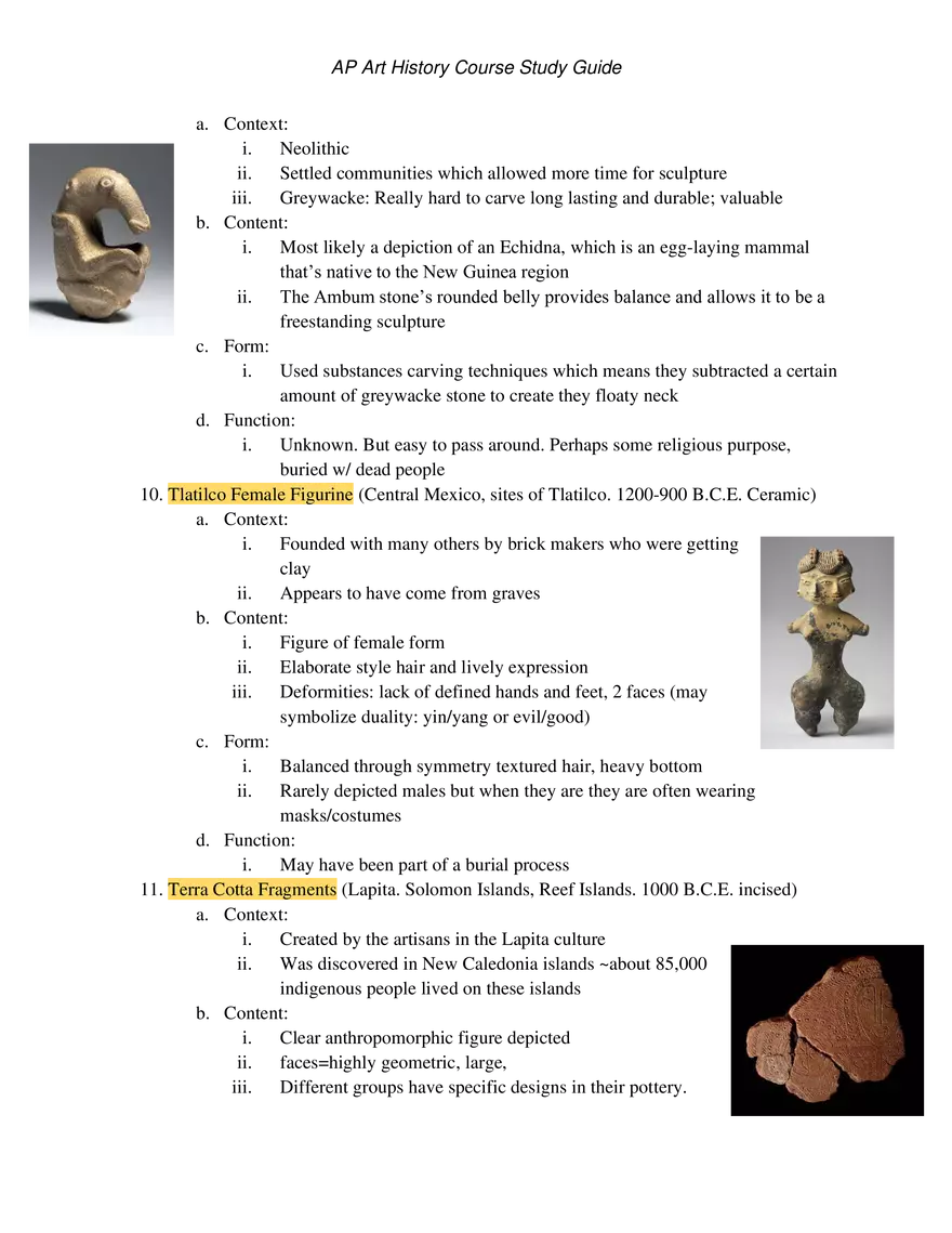 AP Art History Unit 1 Prehistoric Arts - Page 5