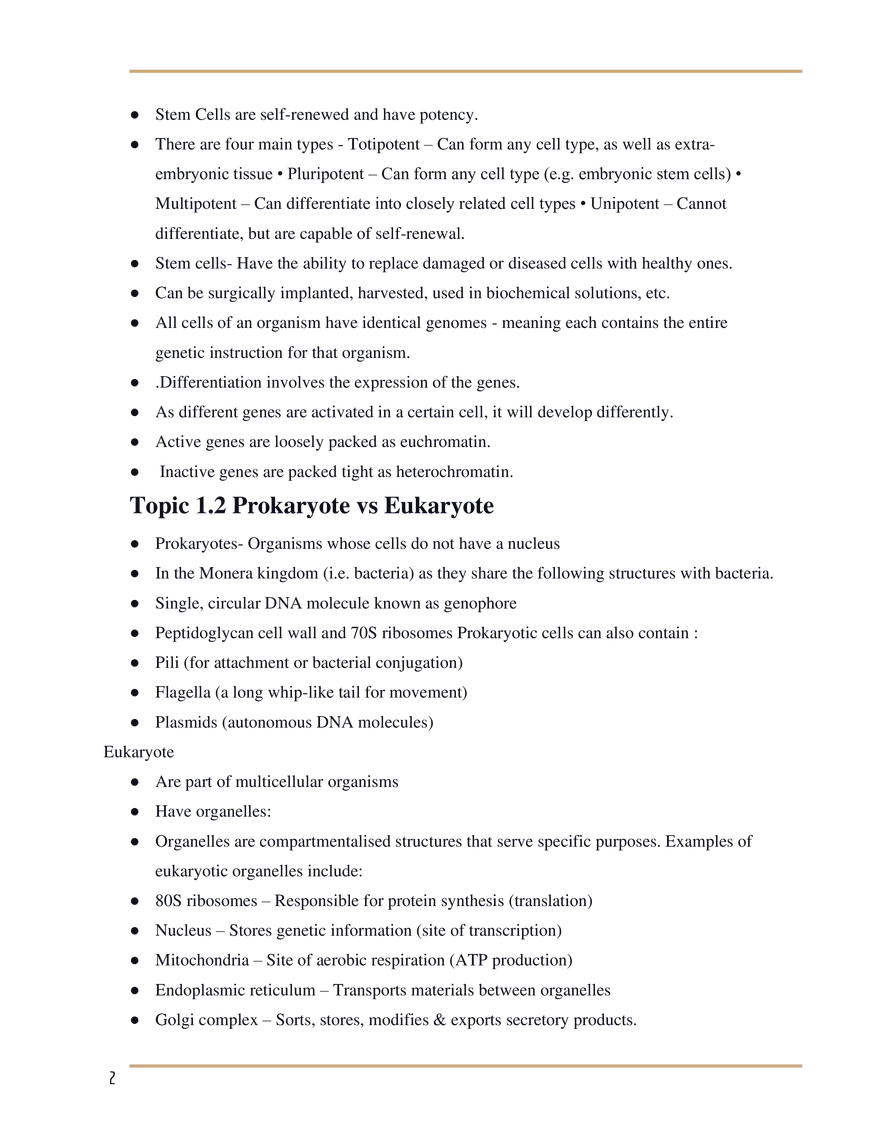 SL Biology Study Guide - Page 2