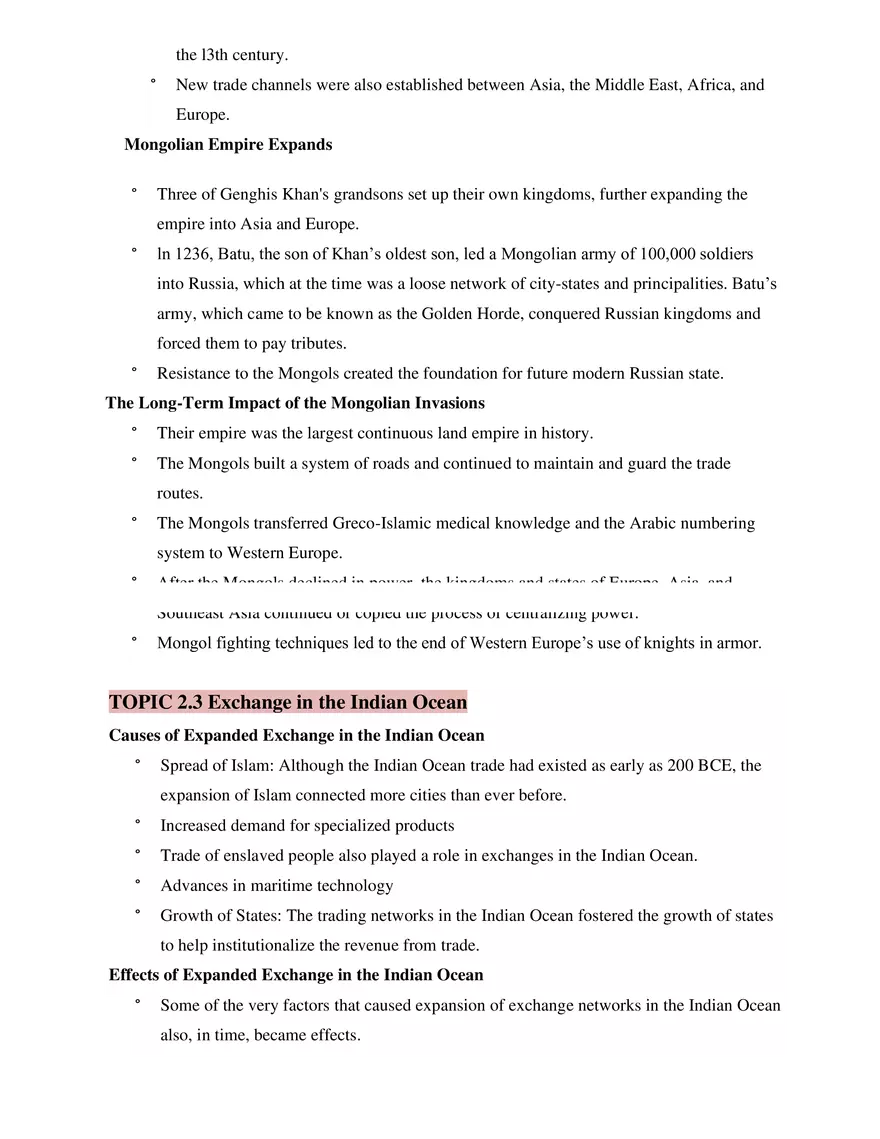 AP World History Unit 2 Network of Exchange - Page 2