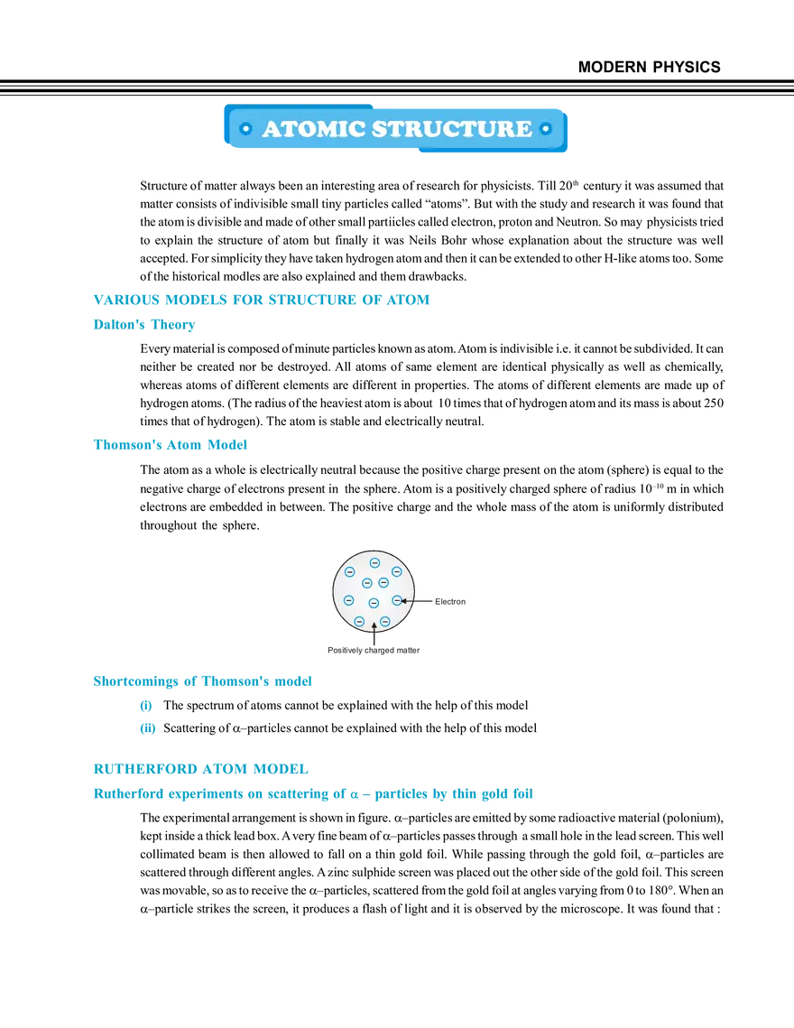 Modern Physics Atomic Structure - Page 1